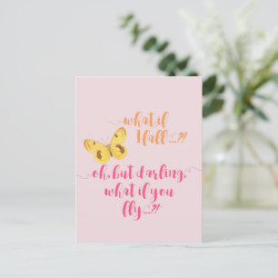 Schmetterling Was ist, wenn ich stürze? - Zitat mi Postkarte