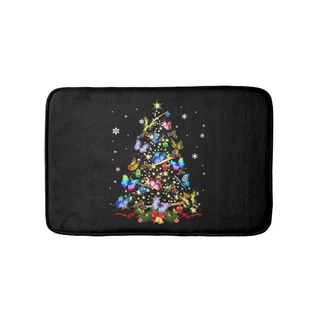 Schmetterling Weihnachtsschaum Frauen Mädchen Weih Badematte (Vorderseite)