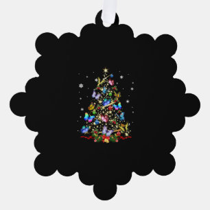 Schmetterling Weihnachtsschaum Frauen Mädchen Weih Ornament Karte