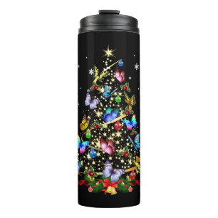 Schmetterling Weihnachtsschaum Frauen Mädchen Weih Thermosbecher