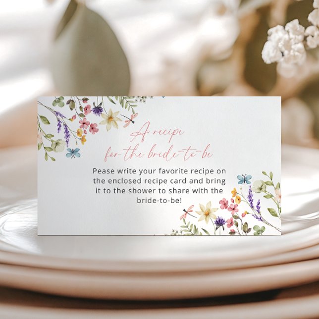 Schmetterling Wildblume Brautparty Rezept Anfrage Begleitkarte (Von Creator hochgeladen)