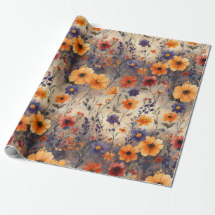 Schmetterling Wildblume im Vintage-Stil (10) Geschenkpapier