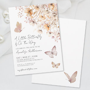 Schmetterling Wildblumen-Baby-Party Einladung