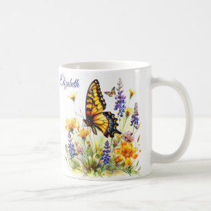 Schmetterling & Wildblumen Kaffeezubereitung Tasse