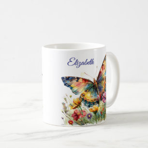 Schmetterling & Wildblumen Kaffeezubereitung Tasse