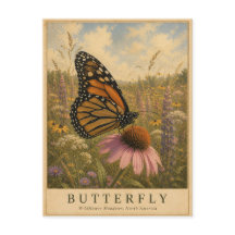 Schmetterling Wildblumenwiesen VINTAGE