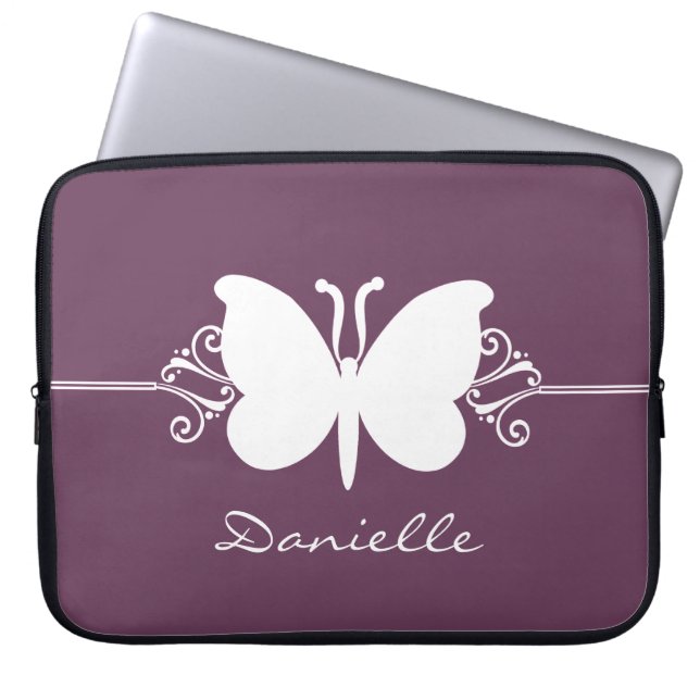 Schmetterling-Wirbel Laptop-Sieb, Lila Laptopschutzhülle (Vorderseite)