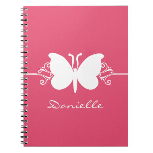 Schmetterling-Wirbel-Notebook, rosa Notizblock