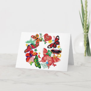 'Schmetterling Wreath' Feiertagskarte