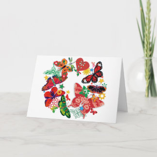 'Schmetterling Wreath' Feiertagskarte