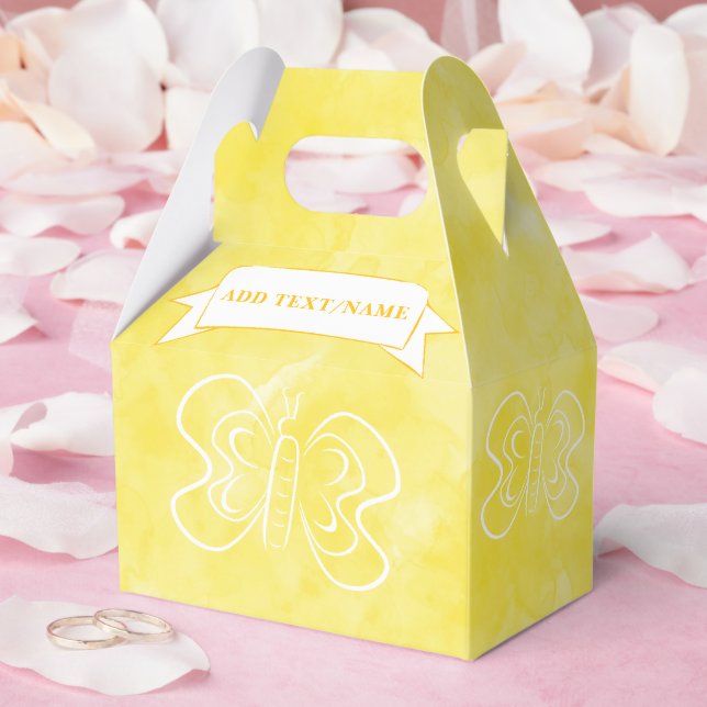 Schmetterling Zeichne benutzerdefinierte Gelbfärbu Geschenkschachtel (Hochzeit)