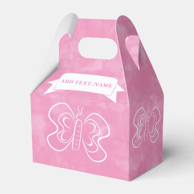 Schmetterling Zeichne benutzerdefinierte rosa Wass Geschenkschachtel (Vorderseite)