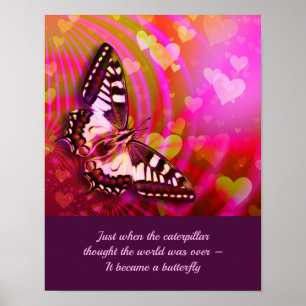 Schmetterling-Zitat zur Inspiration Poster