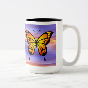 Schmetterling zweifarbige tasse