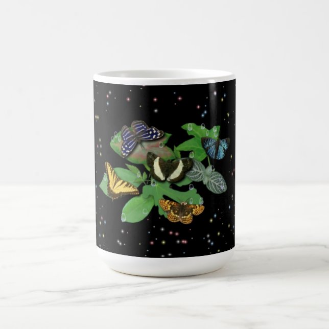 Schmetterlinge auf Blätter Kaffeetasse (Mittel)