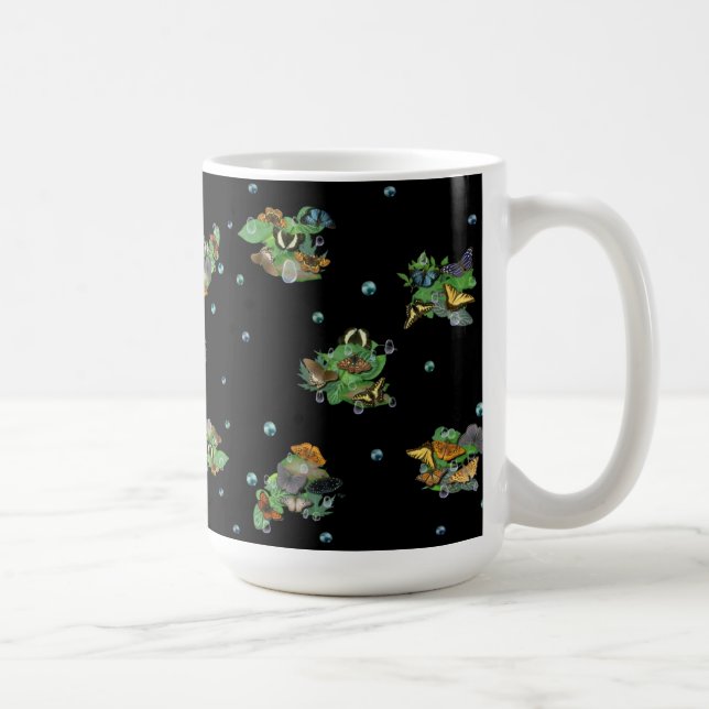 Schmetterlinge auf Blätter Kaffeetasse (Rechts)