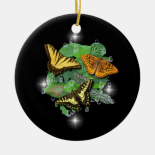 Schmetterlinge auf Blätter Keramik Ornament