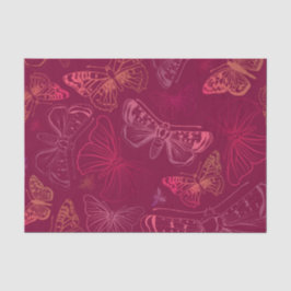 Schmetterlinge auf Burgundy Wine Red Decoupage Seidenpapier