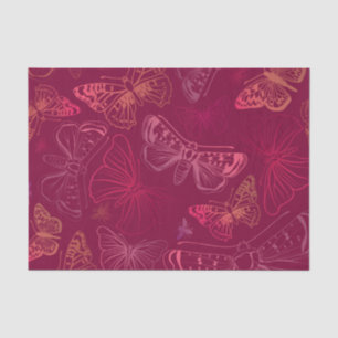 Schmetterlinge auf Burgundy Wine Red Decoupage Seidenpapier