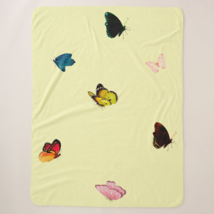 Schmetterlinge auf dem Gelben Sherpa-Blanket Sherpadecke