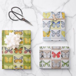 Schmetterlinge auf dem Papier-Set Geschenkpapier Set