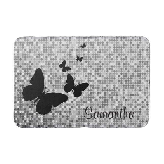 Schmetterlinge auf Fliesen-Design-Badematte Badematte (Vorderseite)