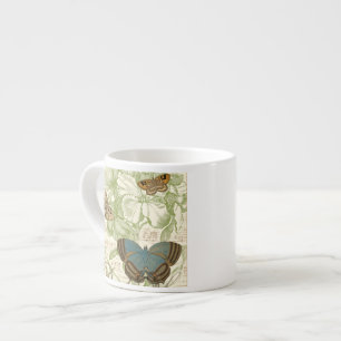 Schmetterlinge auf Notenpapier mit Blumendesign Espressotasse