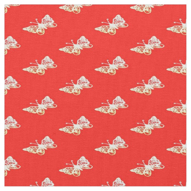Schmetterlinge auf Rot Stoff (Nahaufnahme)