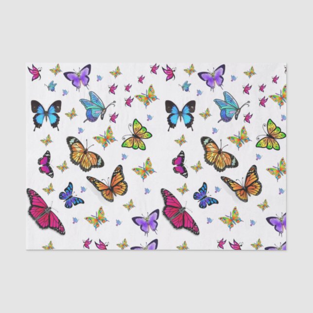 Schmetterlinge aus dekorativem Papierpapier Seidenpapier (Vorderseite)