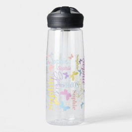 Schmetterlinge aus Regenbogen individuelle Name So Trinkflasche