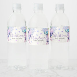 Schmetterlinge Babydusche Wasserflasche Etikett