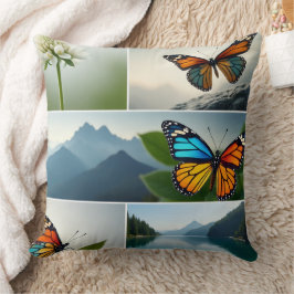 Schmetterlinge, Berge und Seen Kissen