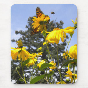Schmetterlinge Bienen N Sonnenblumenmousepad Mousepad