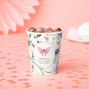 Schmetterlinge Blume Brautparty Pappbecher