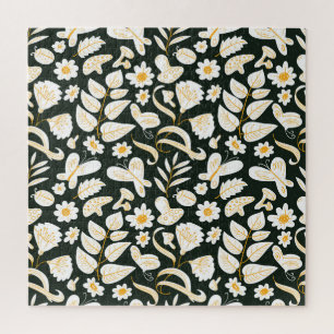 Schmetterlinge & Blume: Doodle Summer Pattern.