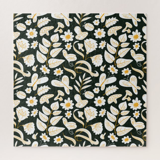 Schmetterlinge & Blume: Doodle Summer Pattern. (Vertikal)