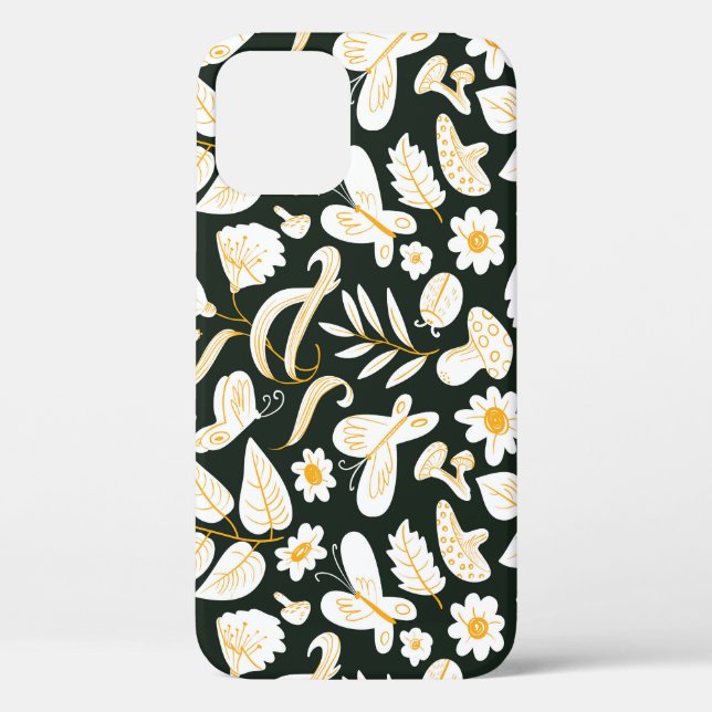 Schmetterlinge & Blume: Doodle Summer Pattern. Case-Mate iPhone Hülle (Rückseite)