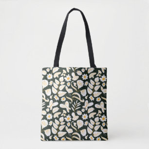 Schmetterlinge & Blume: Doodle Summer Pattern. Tasche