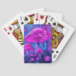 Schmetterlinge Blume und Pilze-Fairycore Spielkarten