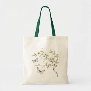 Schmetterlinge Blumen Baum Folge Deinen Träumen Tragetasche