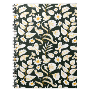 Schmetterlinge & Blumen: Doodle-Sommer-Muster. Notizblock