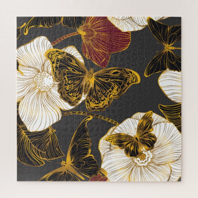 Schmetterlinge & Blumen: Frühling Boho Muster (Vertikal)