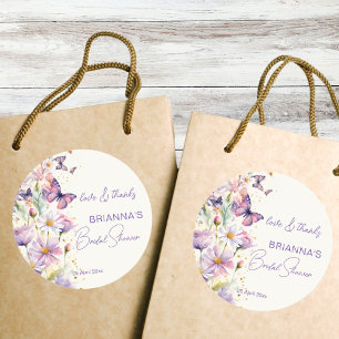 Schmetterlinge Brautparty Lavendel Danke Geschenk Runder Aufkleber