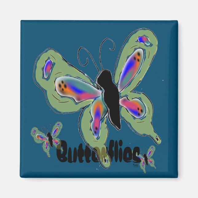 Schmetterlinge Butterfly Abstrakt Magnet (Vorne)