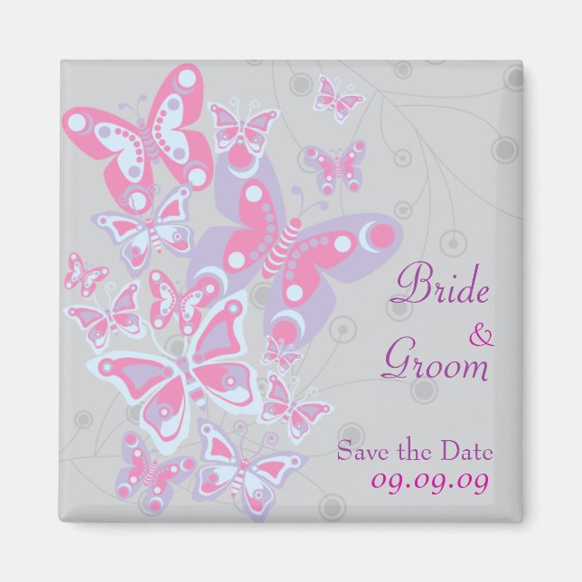Schmetterlinge (Cool Chic) Save the Date Magnet (Vorne)