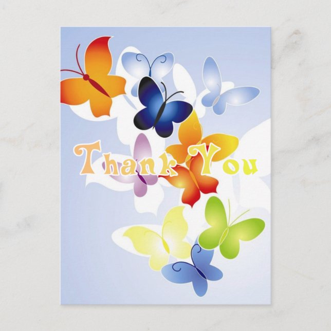 Schmetterlinge Dankeschön Postkarte (Vorderseite)