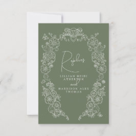 Schmetterlinge der grünen Lilie RSVP Karte