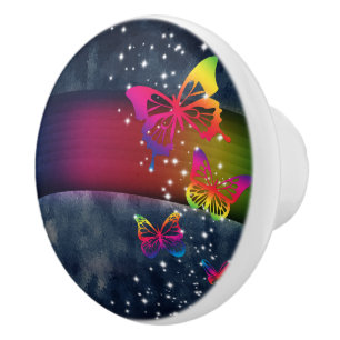 Schmetterlinge der Regenbogen-n Keramikknauf