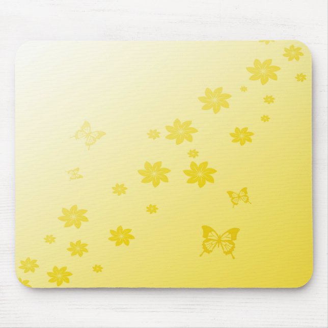 Schmetterlinge der Sonnenschein-Blumen-n Mousepad (Vorne)