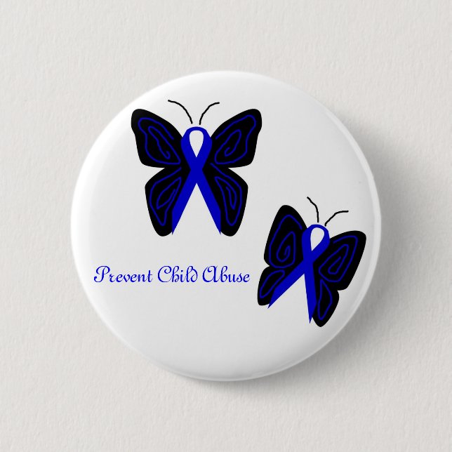 Schmetterlinge des blauen Bandes verhindern Button (Vorderseite)